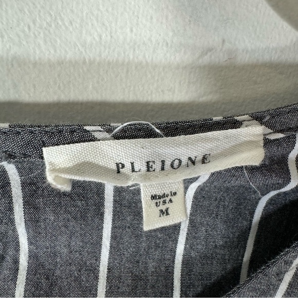 Pleione Anthropologie Mixed Media Tie-Front Striped Dress - Picture 8 of 10